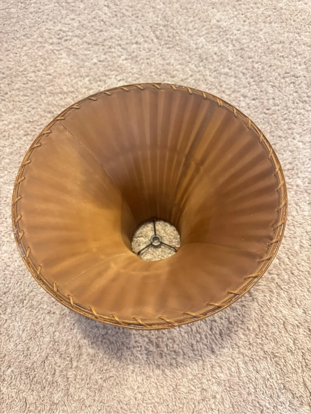 Vintage MCM Woven Bamboo Lamp Shade
